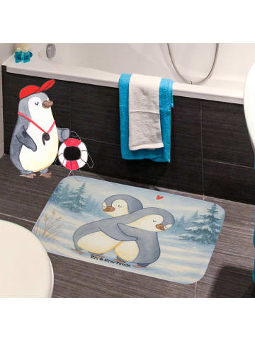 Mr. & Mrs. Panda Badteppich Pinguine Kuscheln Design ohne Spruch in Weiß