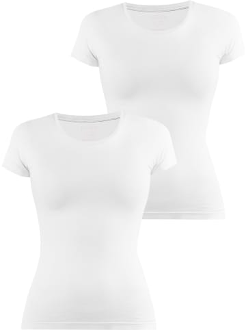 Janice 2 x Damen T-Shirt Nysa in Weiß