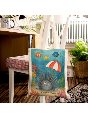 Mr. & Mrs. Panda Tote Bag Seeigel Design ohne Spruch in Weiß