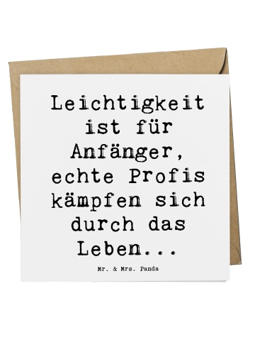 Mr. & Mrs. Panda Glückwunschkarte Spruch Leichtigkeit für Profis... in Weiß
