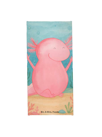 Mr. & Mrs. Panda Saunahandtuch Axolotl Hurra Design ohne Spruch in Weiß