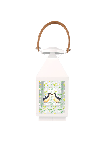 Mr. & Mrs. Panda Gartenlaterne Pinguin Liebe ohne Spruch in Transparent