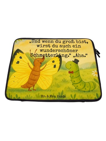 Mr. & Mrs. Panda Laptop Tasche Raupe Schmetterling Design mit Sp... in Weiß