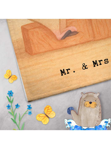 Mr. & Mrs. Panda Handtuch Maus Töpfern Design mit Spruch in Weiß