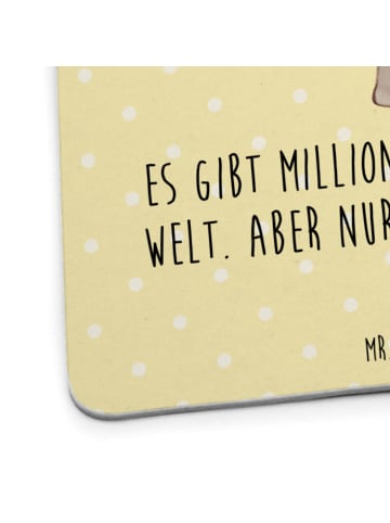 Mr. & Mrs. Panda Bierdeckel Papa Bär mit Spruch in Gelb Pastell