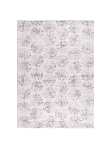 Beliani Kurzflor CATAK in Weiß/Grau - (W) 140 x (L) 200 cm