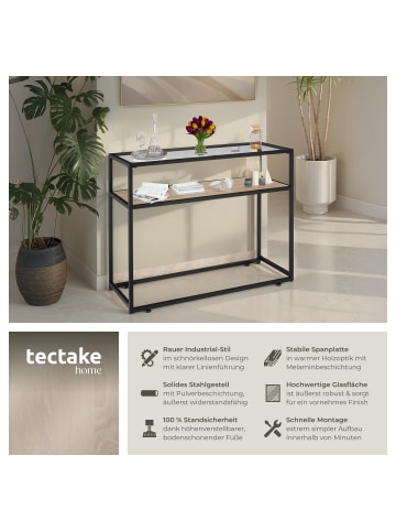 tectake Flurtisch, 100 x 41 x 80,5 cm, Industrial Style, Holz und Stahl