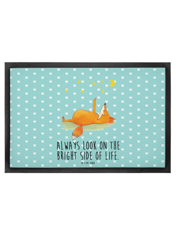 Mr. & Mrs. Panda Türmatte Fuchs Sterne mit Spruch in Türkis Pastell