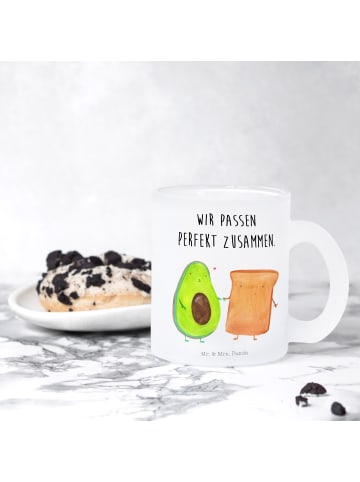 Mr. & Mrs. Panda Glasbecher Avocado Toast mit Spruch in Transparent