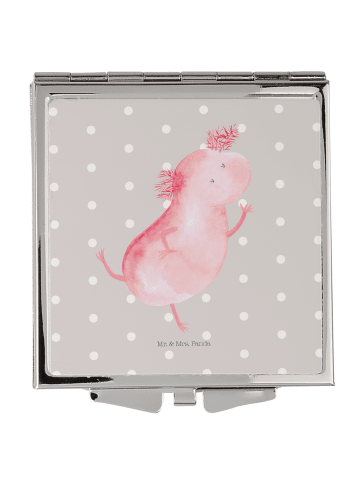 Mr. & Mrs. Panda Schminkspiegel Axolotl Tanzen ohne Spruch in Grau Pastell