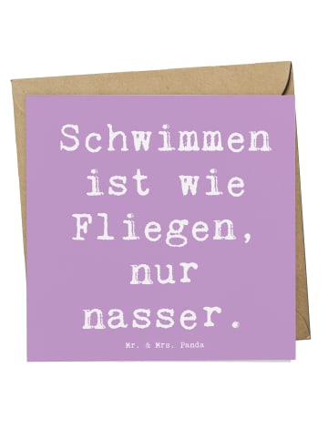 Mr. & Mrs. Panda Einladungskarte Spruch Schwimmen wie Fliegen mi... in Lavendeltraum