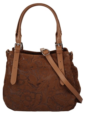 Samantha Look Handtasche echt Leder in cognac
