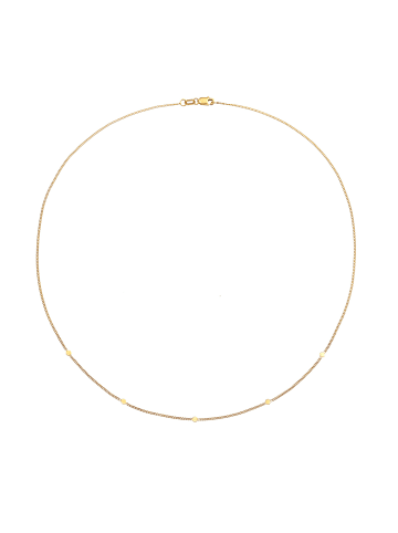 Elli Halskette 375 Gelbgold Kreis, Plättchen in Gold