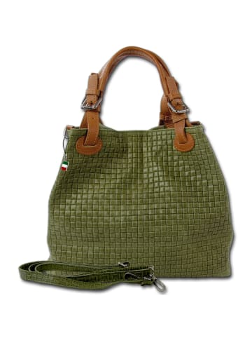 Florence Florence Handtasche, Umhängetasche Leder olivgrün ca. 31cm