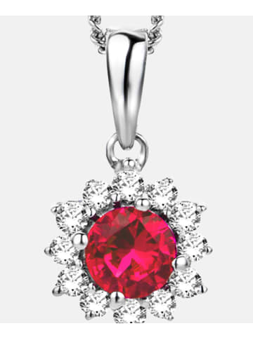 Diamant L'éternel Halskette aus 375 Weißgold mit Lab Grown Diamant mit Rubin