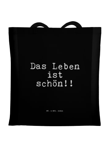 Mr. & Mrs. Panda Tragetasche Das Leben ist schön!!... mit Spruch in Schwarz