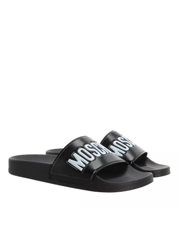 Moschino Sabotd Pool25 Pvc Logo Nero Bianco in black