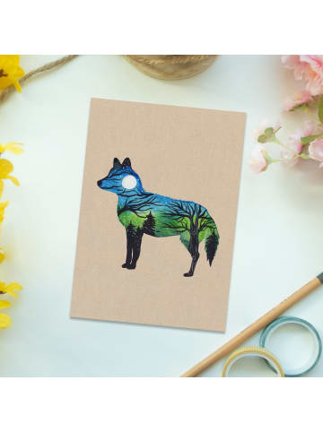 Mr. & Mrs. Panda kunstkarte Fuchs Landschaft mit Spruch in Bunt