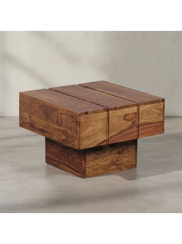 KADIMA DESIGN Beistelltisch Massivholz Wohnzimmertisch 44 x 44 x 30 cm in Massivholz