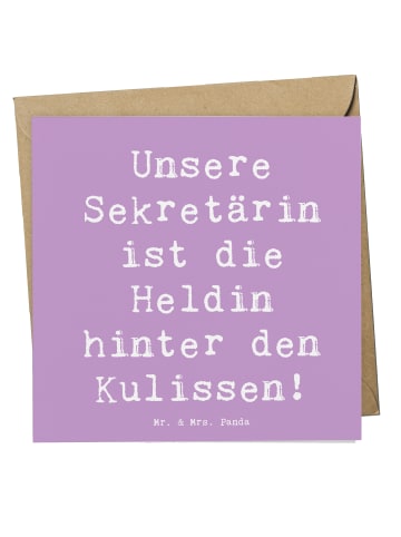 Mr. & Mrs. Panda Klappkarte Spruch Sekretärin Heldin mit Spruch in Lavendeltraum