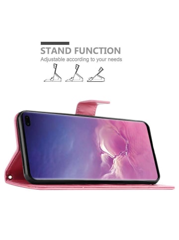 cadorabo Hülle für Samsung Galaxy S10 PLUS Blumen Design in FLORAL ROSA