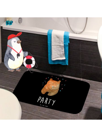 Mr. & Mrs. Panda Badteppich Bär Party mit Spruch in Schwarz