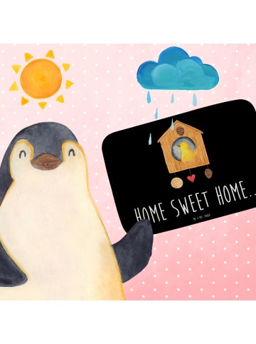 Mr. & Mrs. Panda Badteppich Vogelhaus Home mit Spruch in Schwarz