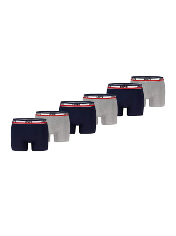 Levi´s Boxershorts LEVIS MEN REPEAT SPW LOGO BOXER BRIEF 6P in Navy / Grey Melange