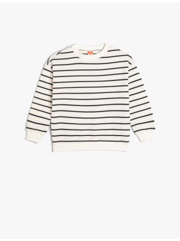 KOTON Sweatshirt in Ekru Gestreift