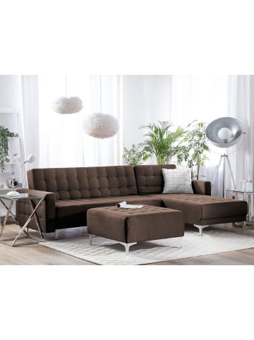 Beliani Ecksofa ABERDEEN in Braun/Silber - (W) 267 x (H) 87 x (L) 168 cm