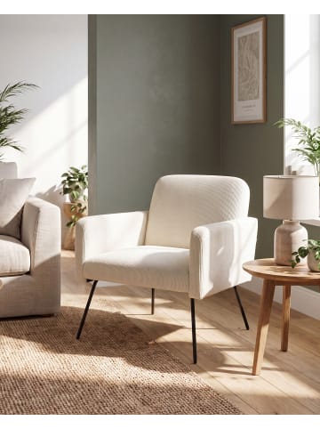 Beliani Sessel NARKEN in Beige/Schwarz - (W) 72 x (H) 77 x (L) 76 cm