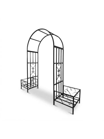 relaxdays Rosenbogen in Schwarz - (B)216 x (H)206 x (T)50 cm