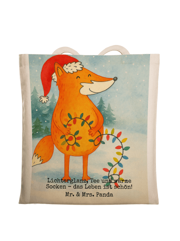 Mr. & Mrs. Panda Shopper Fuchs Weihnachten Design mit Spruch in Weiß