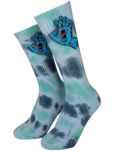 Santa Cruz Socke "Screaming Hand Tie Dye Sock" in Blau