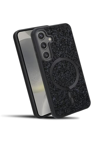 cadorabo Hülle für Samsung Galaxy S25 Glitzer Schutzhülle in Schwarz