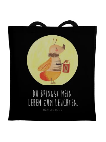 Mr. & Mrs. Panda Strandtasche Glühwürmchen mit Spruch in Schwarz