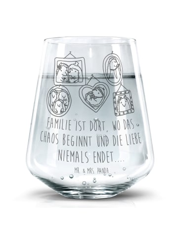 Mr. & Mrs. Panda Trinkglas Igel Familie mit Spruch in Transparent