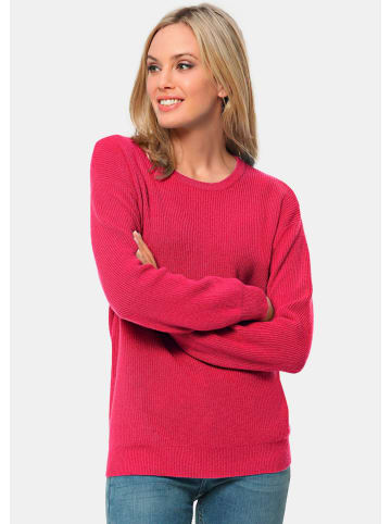 GOLDNER Kurzgröße:  Kaschmirpullover mit Rundhals in pink