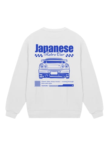 F4NT4STIC Sweatshirt Retro Car Japanese Streetstyle in off-white