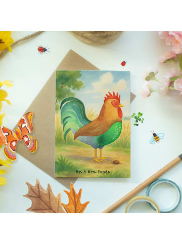 Mr. & Mrs. Panda Glückwunschkarte Hahn Korn Design ohne Spruch in Weiß