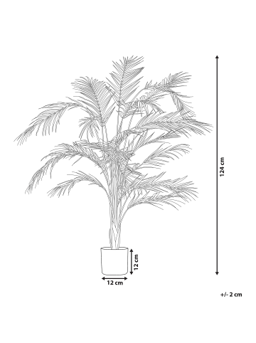 Beliani Kunstpflanze ARECA PALM in Grün/Schwarz - (W) 12 x (H) 124 x (L) 12 cm