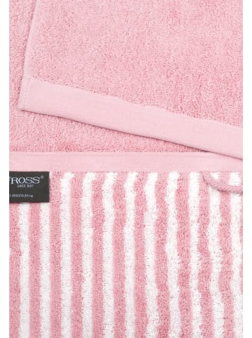 Ross 4 X Handtuch 2 X Duschtuch im Set Doubleface Stripes in Altrosa