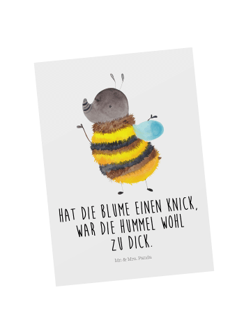 Mr. & Mrs. Panda Grußkarte Hummel flauschig mit Spruch in Weiß
