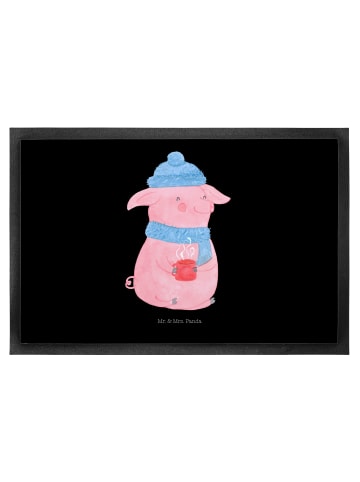 Mr. & Mrs. Panda Gummimatte Schweinchen Glühwein ohne Spruch in Schwarz