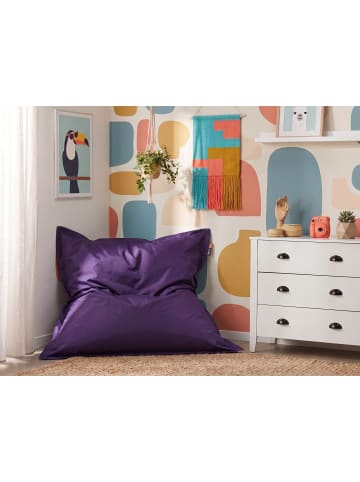Beliani Sitzsack FUZZY in Dunkelviolett - (W) 140 x (H) 20 x (L) 180 cm