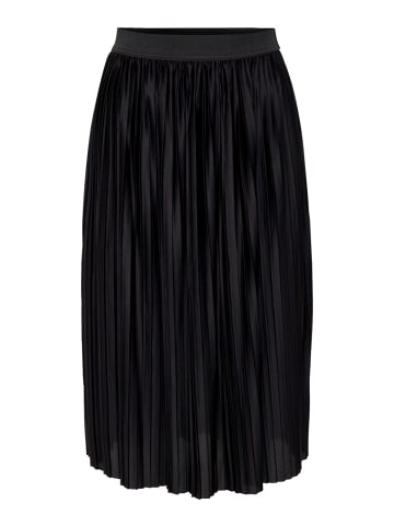 JACQUELINE de YONG Plissee Rock Jersey Midi Skirt Langer Faltenrock Strech Bund in Schwarz