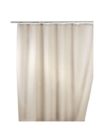 Wenko Duschvorhang Uni beige - Anti-Schimmel/Anti-Bakteriell in Beige, 180 x 200 cm
