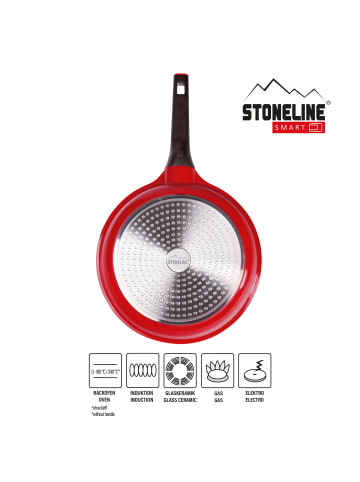 Stoneline SMART Bratpfanne 28 cm, abnehmbarer Griff in Rot