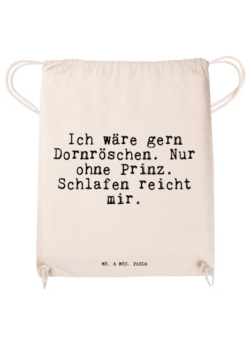 Mr. & Mrs. Panda Gym Bag Ich wäre gern Dornröschen.... mit Spruch in Creme