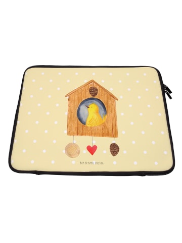 Mr. & Mrs. Panda Notebook Tasche Vogel Haus ohne Spruch in Gelb Pastell